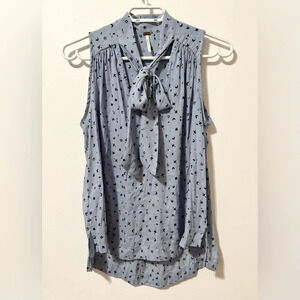 Free People Sleeveless Tie Front Top  in Sky Size‎ XS